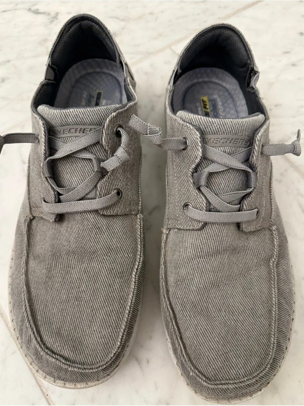 Skechers Men’s Melson Volgo Canvas Slip On Shoe, Lace Up in Grey. Size 12